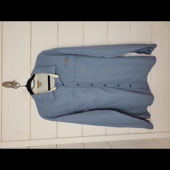 Eddie Bauer Hybrid XL blue checkered button down lightweight shirt. - Picture 1 of 4